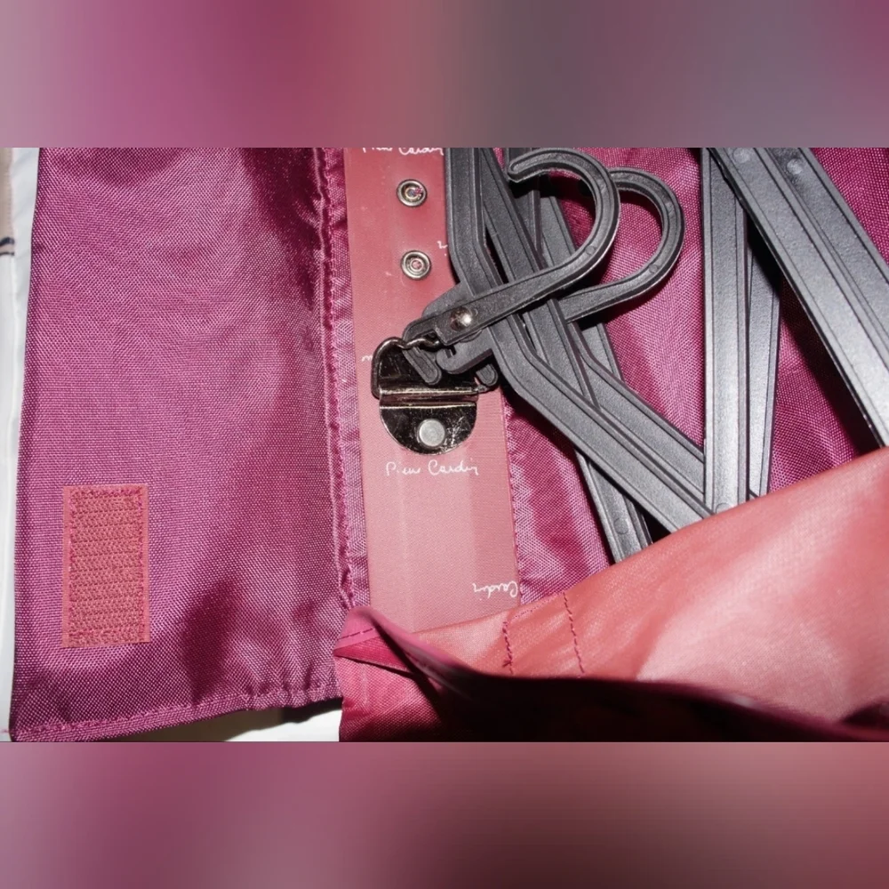 PIERRE CARDIN Burgundy Canvas Folding Garment or Suit Bag Luggage